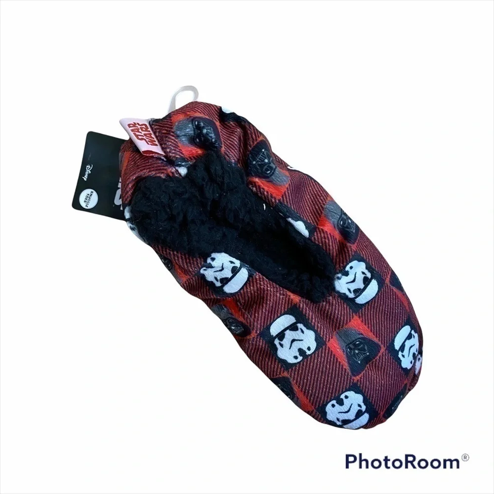 Star Wars Disney Snuggle Toes Slippers NWT Sz 3-10 Kids Toddler Black Red